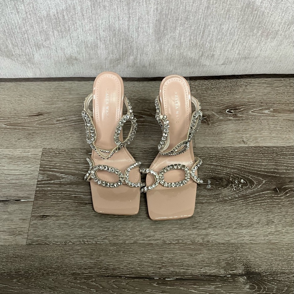 Elegant Nude Embellished Women's Sandals